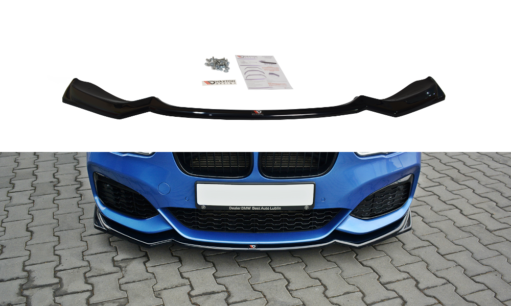 Front-Splitter-V.2-BMW-1-F20/F21-M-Power---Gloss-Black