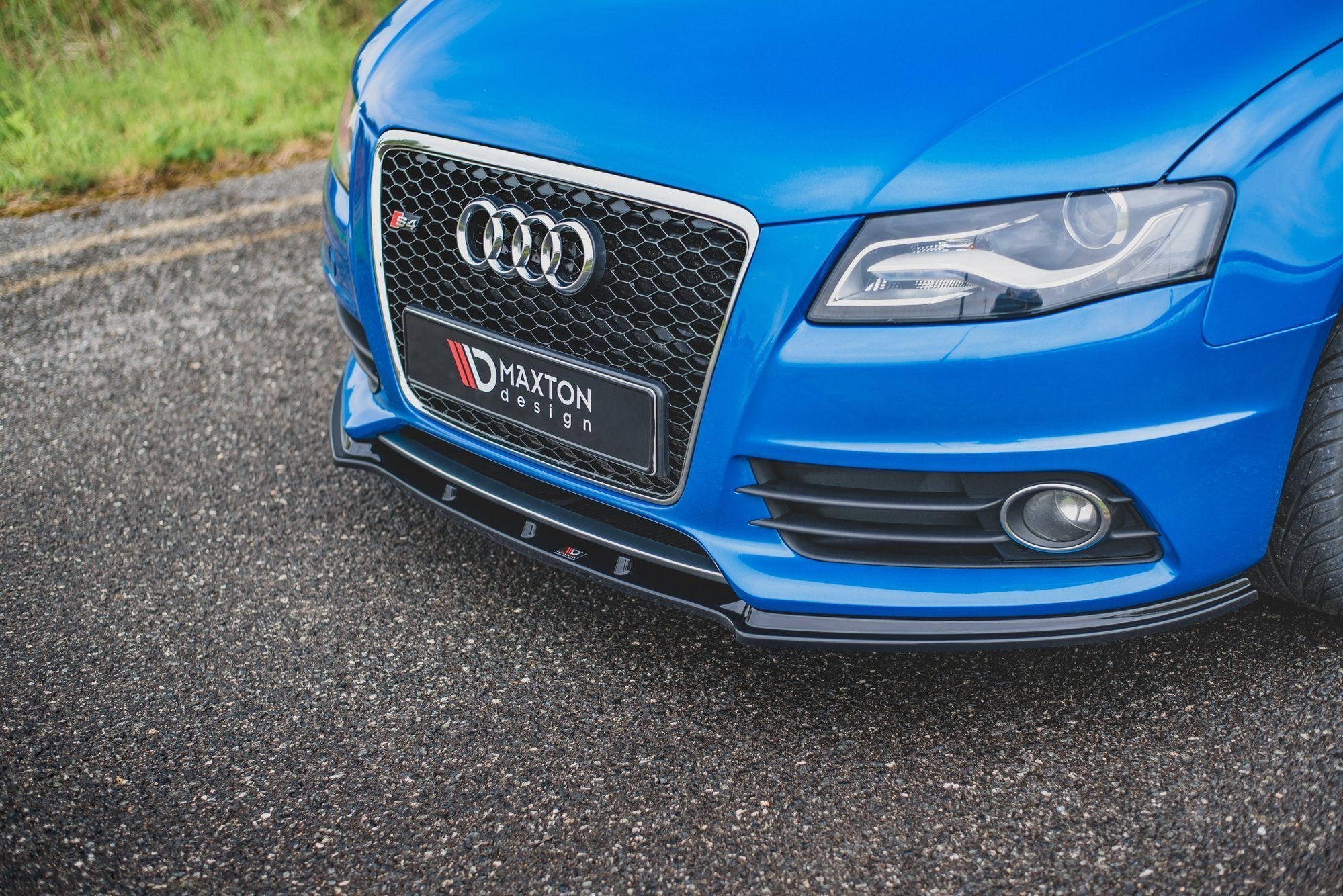 Front-Splitter-Audi-S4-/-A4-S-Line-B8---Gloss-Black