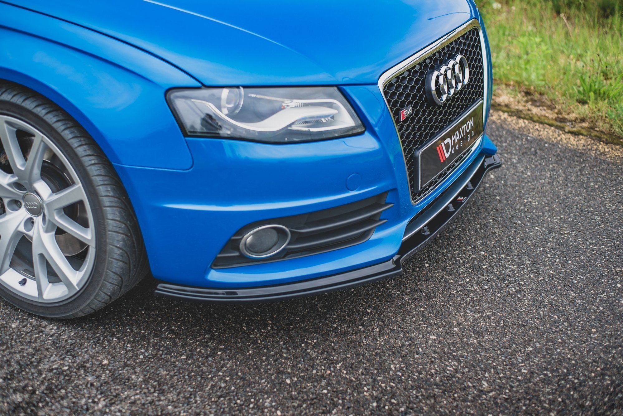 Front-Splitter-Audi-S4-/-A4-S-Line-B8---Gloss-Black