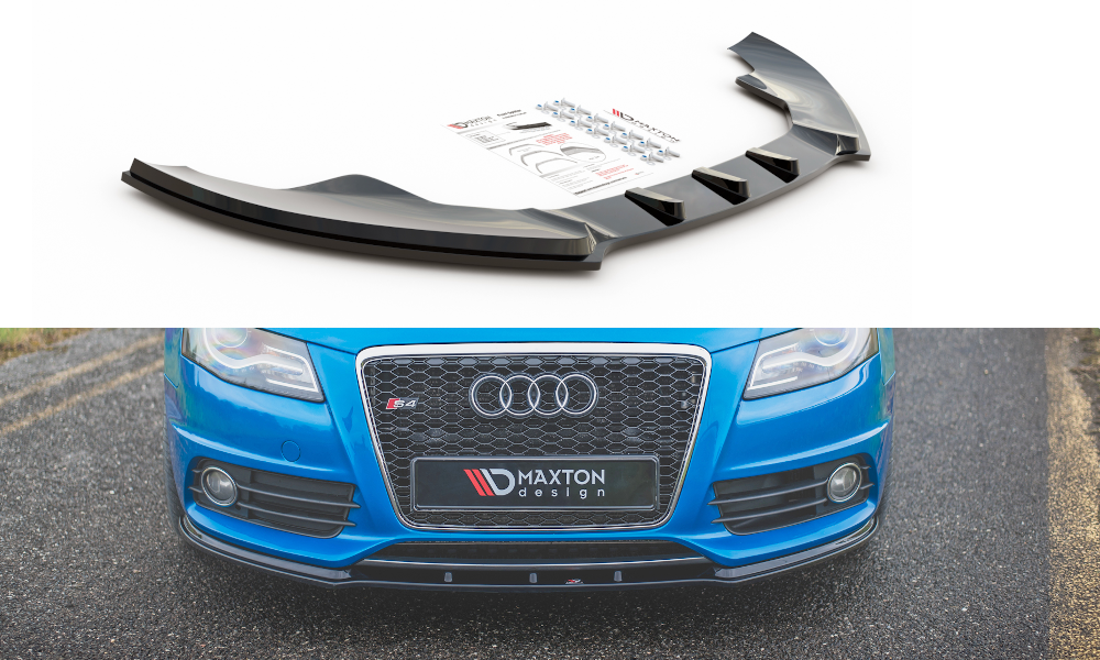 Front-Splitter-Audi-S4-/-A4-S-Line-B8---Gloss-Black