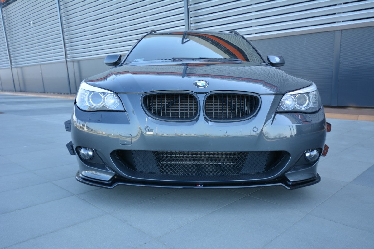 Front-Splitter-For-BMW-5-E60/61-M-Pack---Gloss-Black