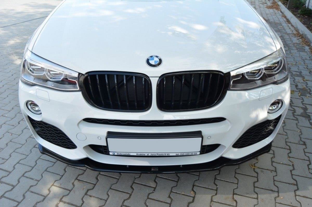 Front-Splitter-For-BMW-X4-M-Pack---Gloss-Black