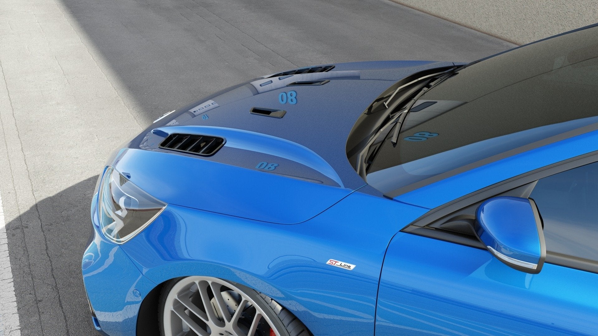 Bonnet-Vents-Ford-Focus-ST-Line-/-St-MK4---Gloss-Black