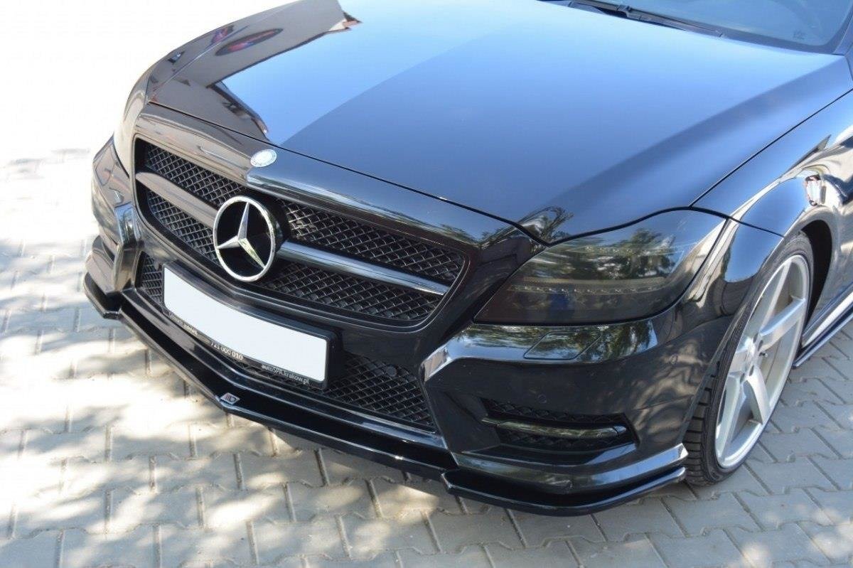Front-Splitter-Mercedes-CLS-C218-AMG-Line---Gloss-Black