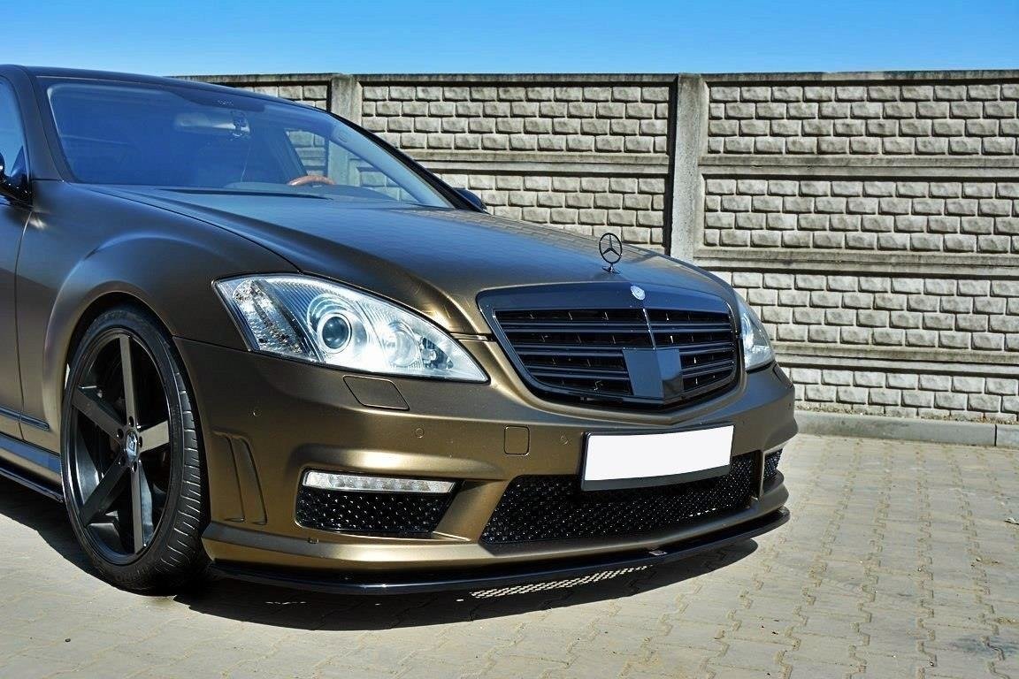 Front-Splitter-Mercedes-S-CLass-W221-AMG---Gloss-Black