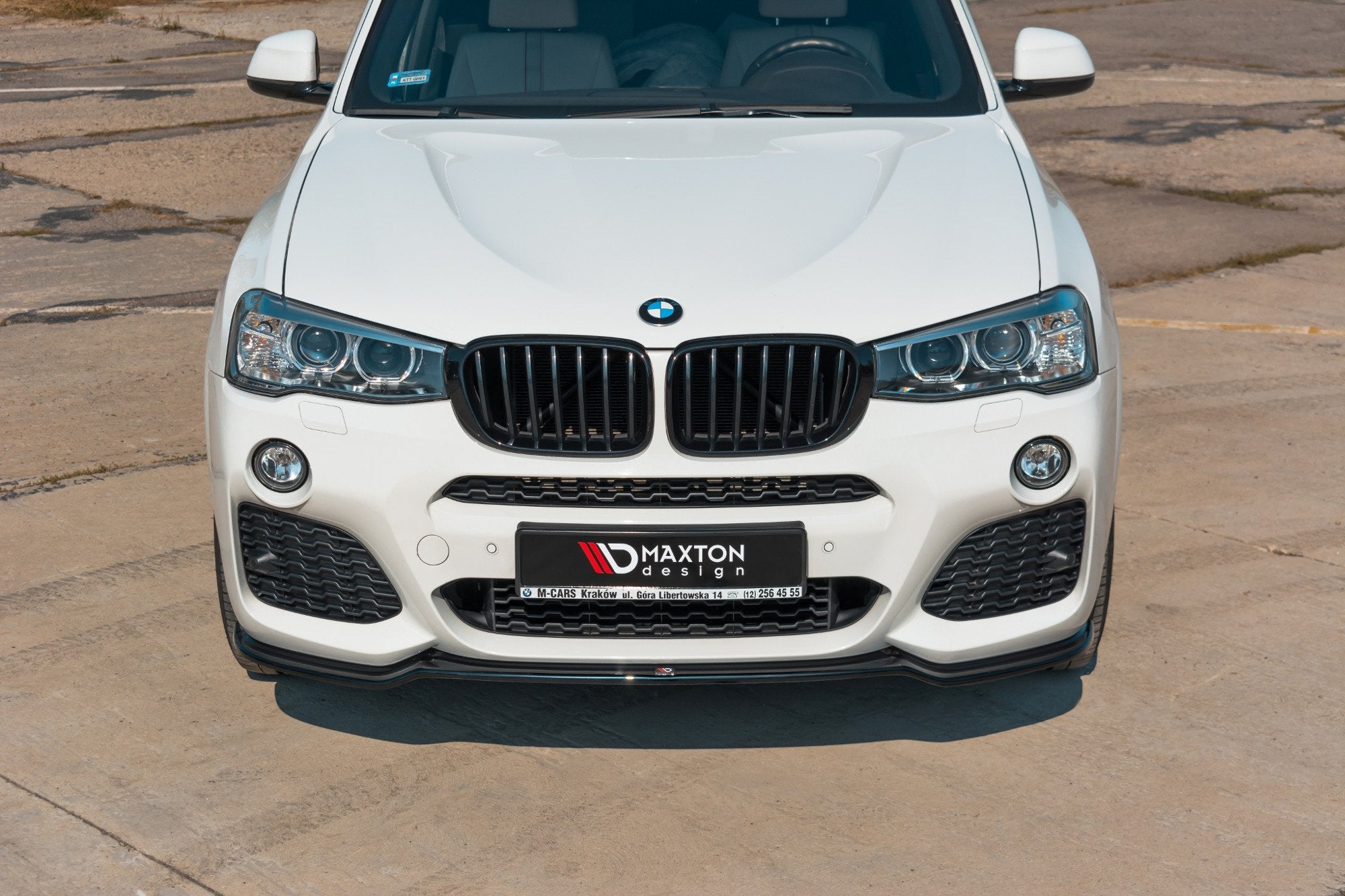 Front-Splitter-For-BMW-X3-F25-M-Pack-Facelift---Gloss-Black