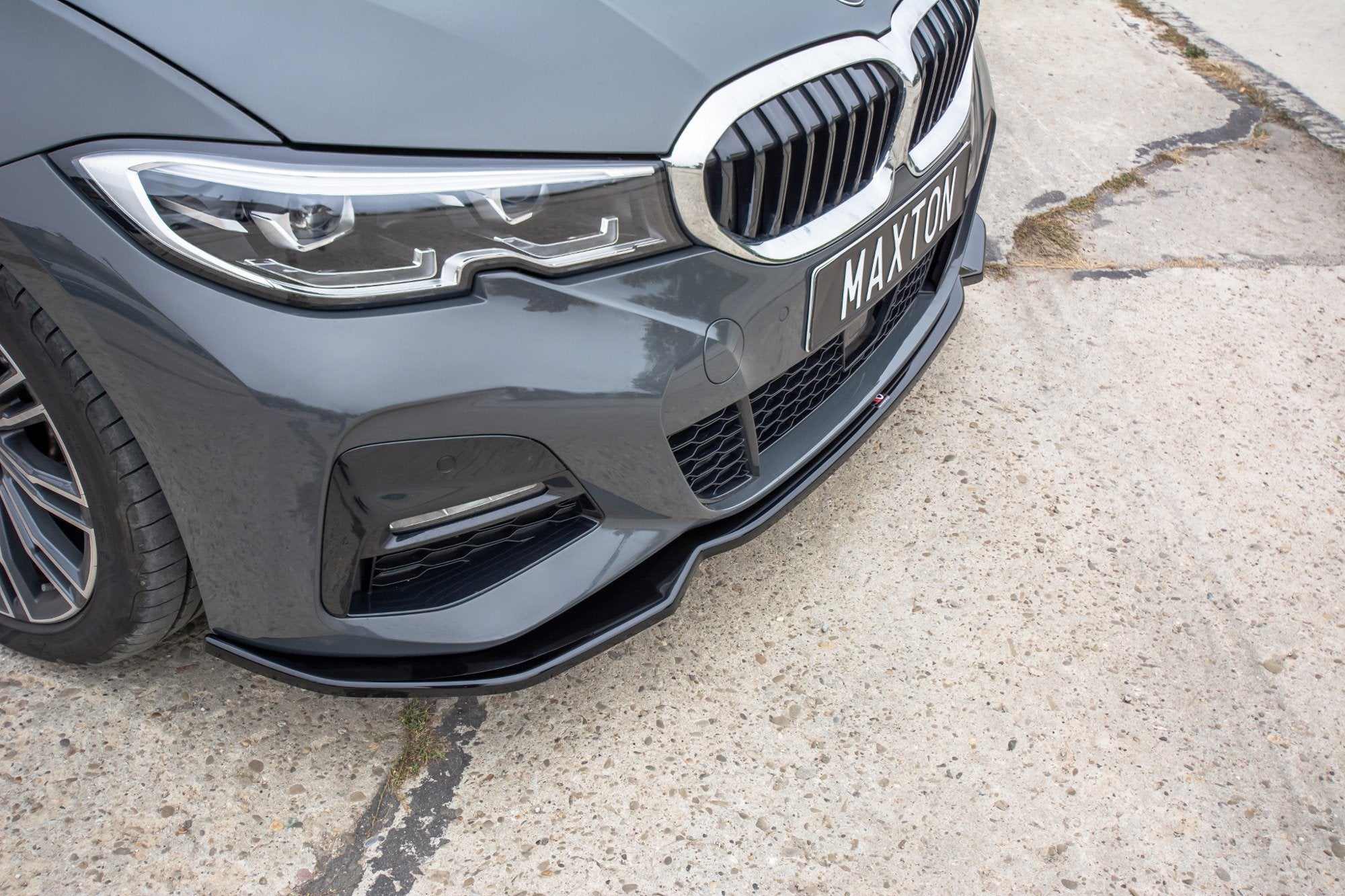 Front-Splitter-V.2-For-BMW-3-G20-M-Pack---Gloss-Black