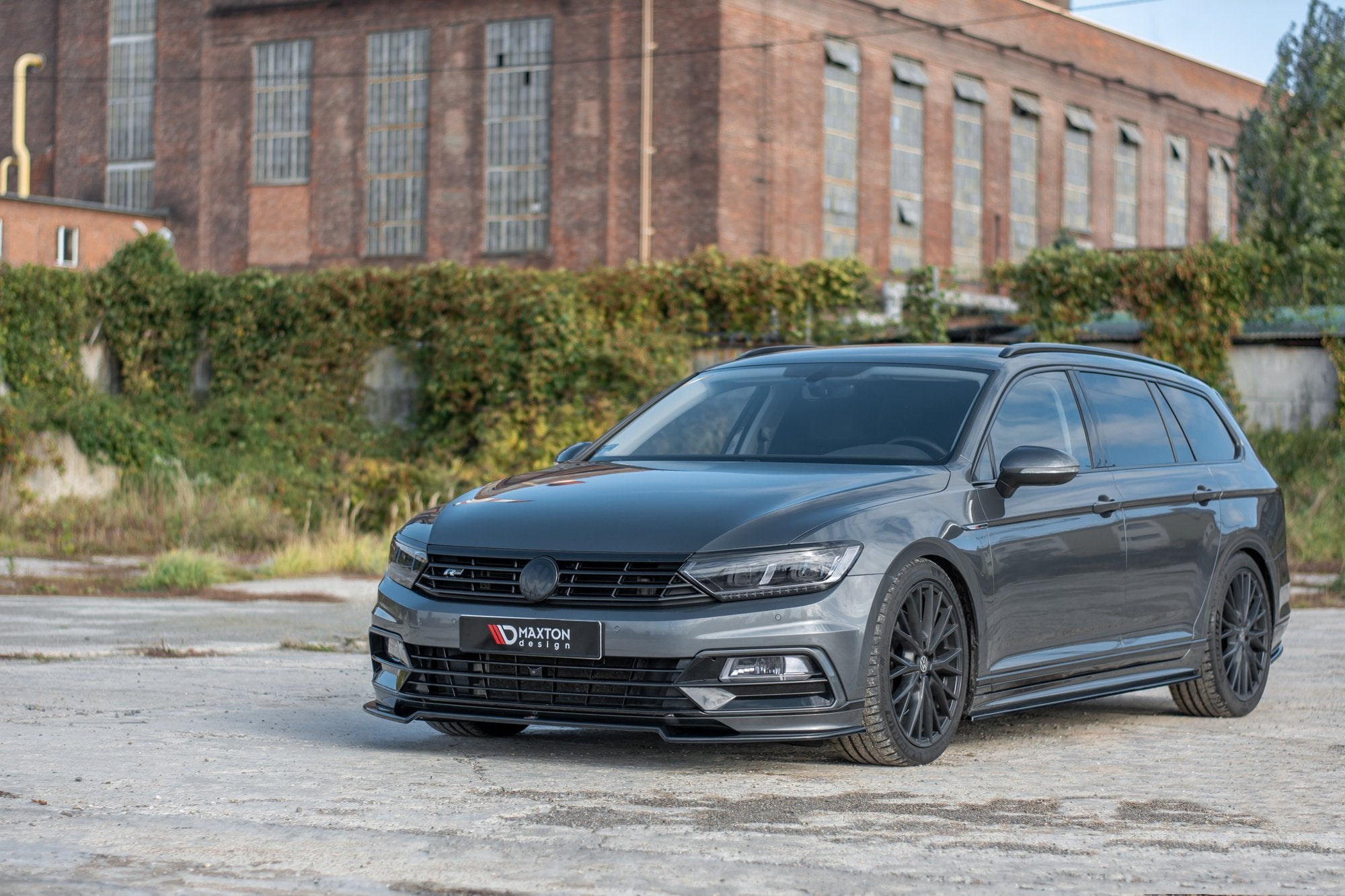 Front-Splitter-V.2-Volkswagen-Passat-R-Line-B8---Gloss-Black