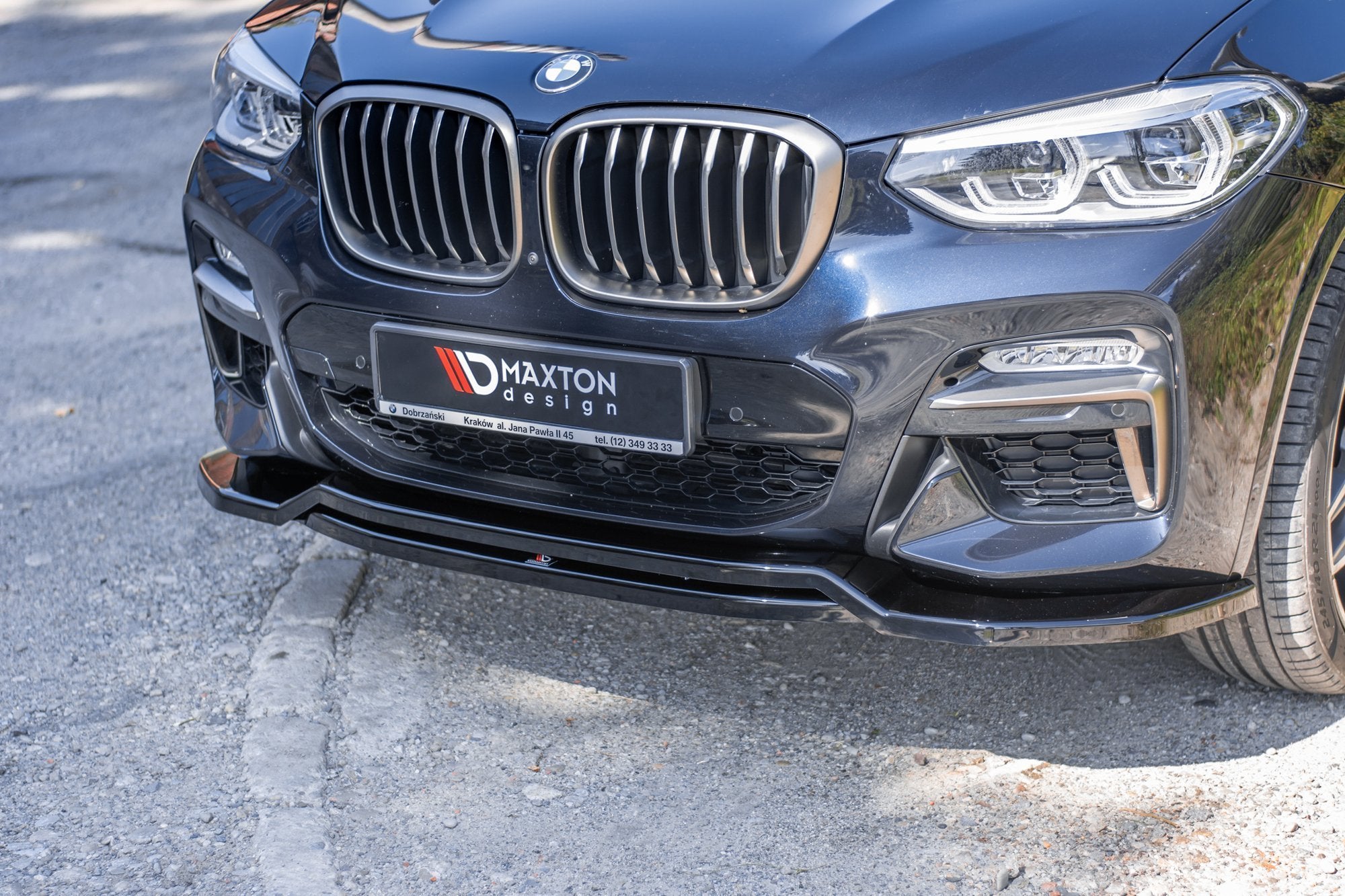 Front-Splitter-For-BMW-X4-M-Pack-G02---Gloss-Black