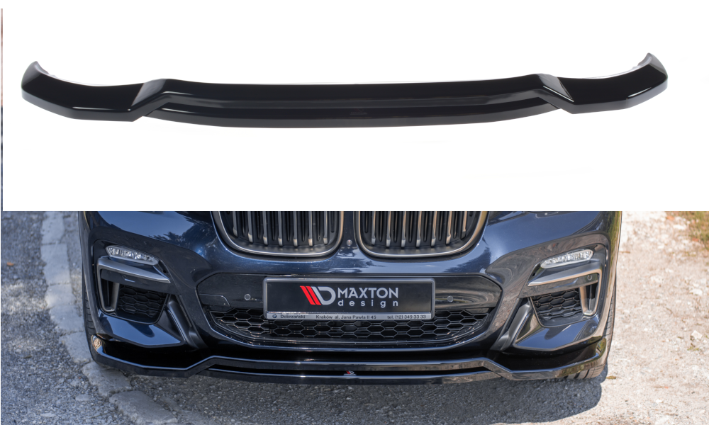 Front-Splitter-For-BMW-X4-M-Pack-G02---Gloss-Black
