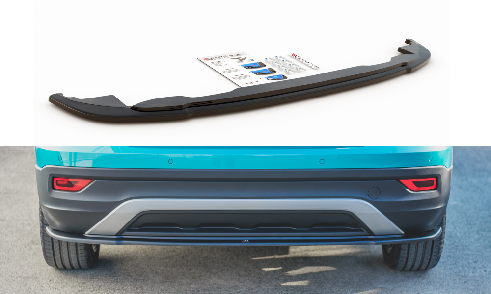 Central-Rear-Splitter-Volkswagen-T-Cross---Gloss-Black