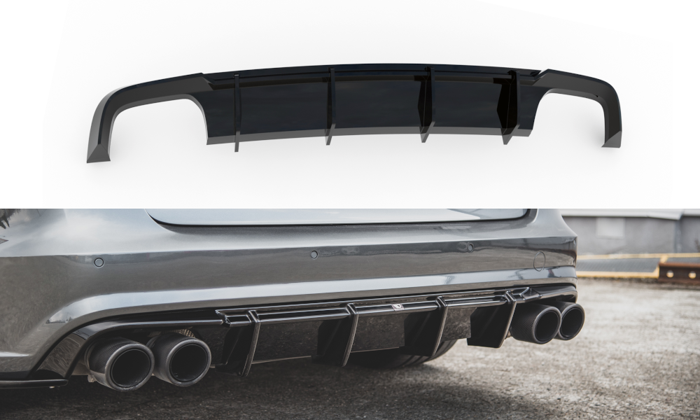 Rear-Valance-Audi-S6-/-A6-S-Line-C7-FL---Gloss-Black