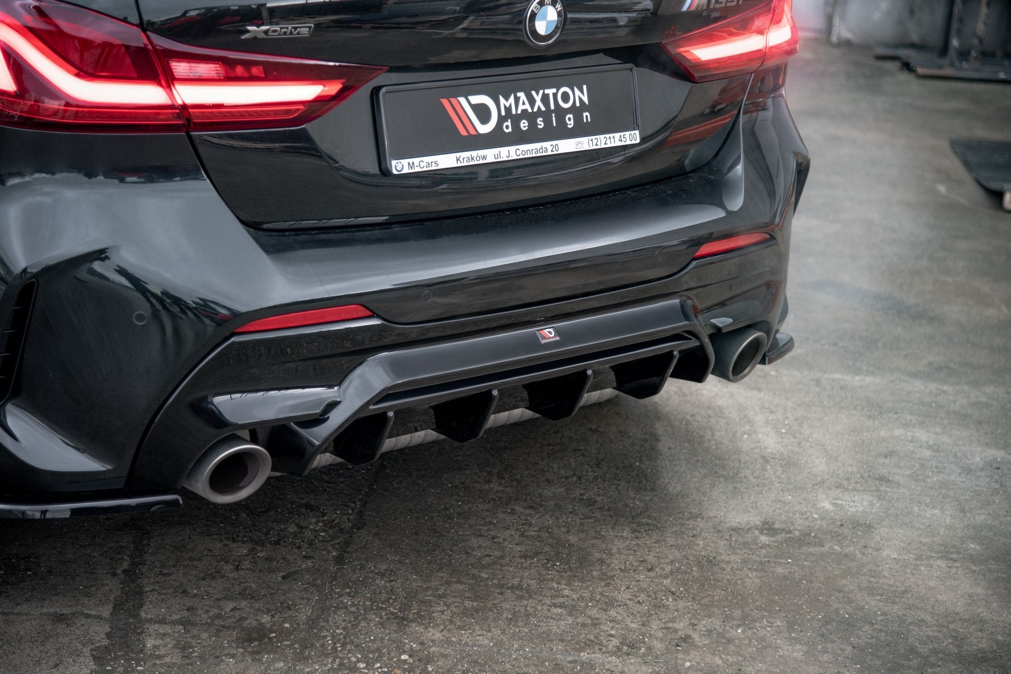 Rear-Valance-V.1-For-BMW-1-F40-M-Pack/-M135I---Gloss-Black